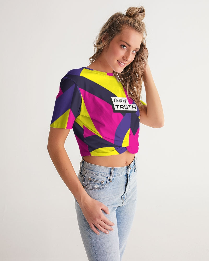TruthorTruth Summer Colorway  Women's Twist-Front Cropped Tee