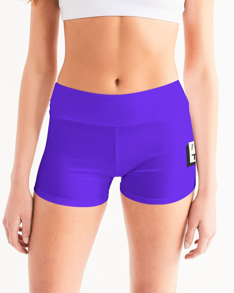 Purple Women's Mid-Rise Yoga Shorts