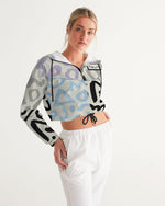 Load image into Gallery viewer, Abstract Retro Pattern Women&#39;s Cropped Windbreaker
