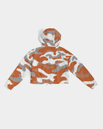 Load image into Gallery viewer, Orange Camo Women&#39;s Cropped Windbreaker
